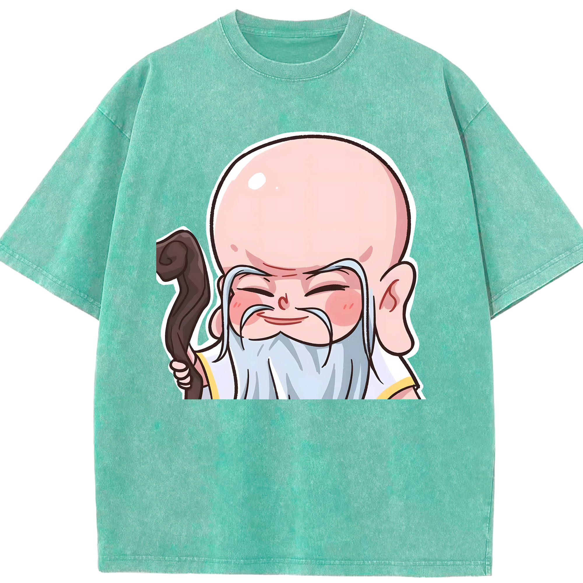 （画像用） Ne Zha 2 ナタ 魔童の大暴れ 綿100% ヴィンテージ風 半袖Tシャツ（フロントプリント）